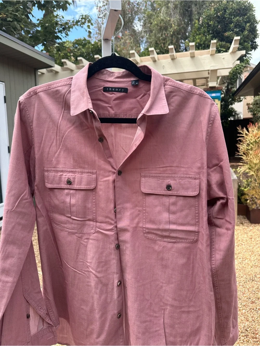 Theory Men's Lightweight Utility Shirt Jacket - Dusty Rose